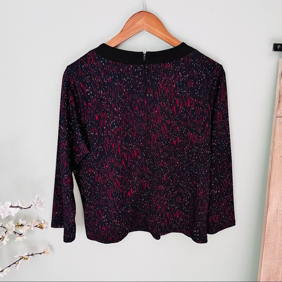 Ashley Stewart Spaced 3/4 Sleeve Top Size 14/16 - Picture 3 of 4